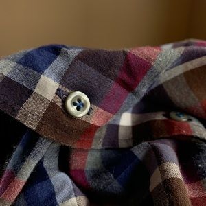 Peter Millar washed broken-in plaid soft shirt